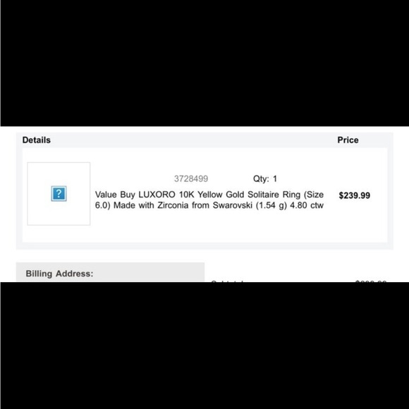 LUXORO 10K Yellow Gold Solitaire Ring (Size 6.0) Made with Zirconia - Picture 5 of 5